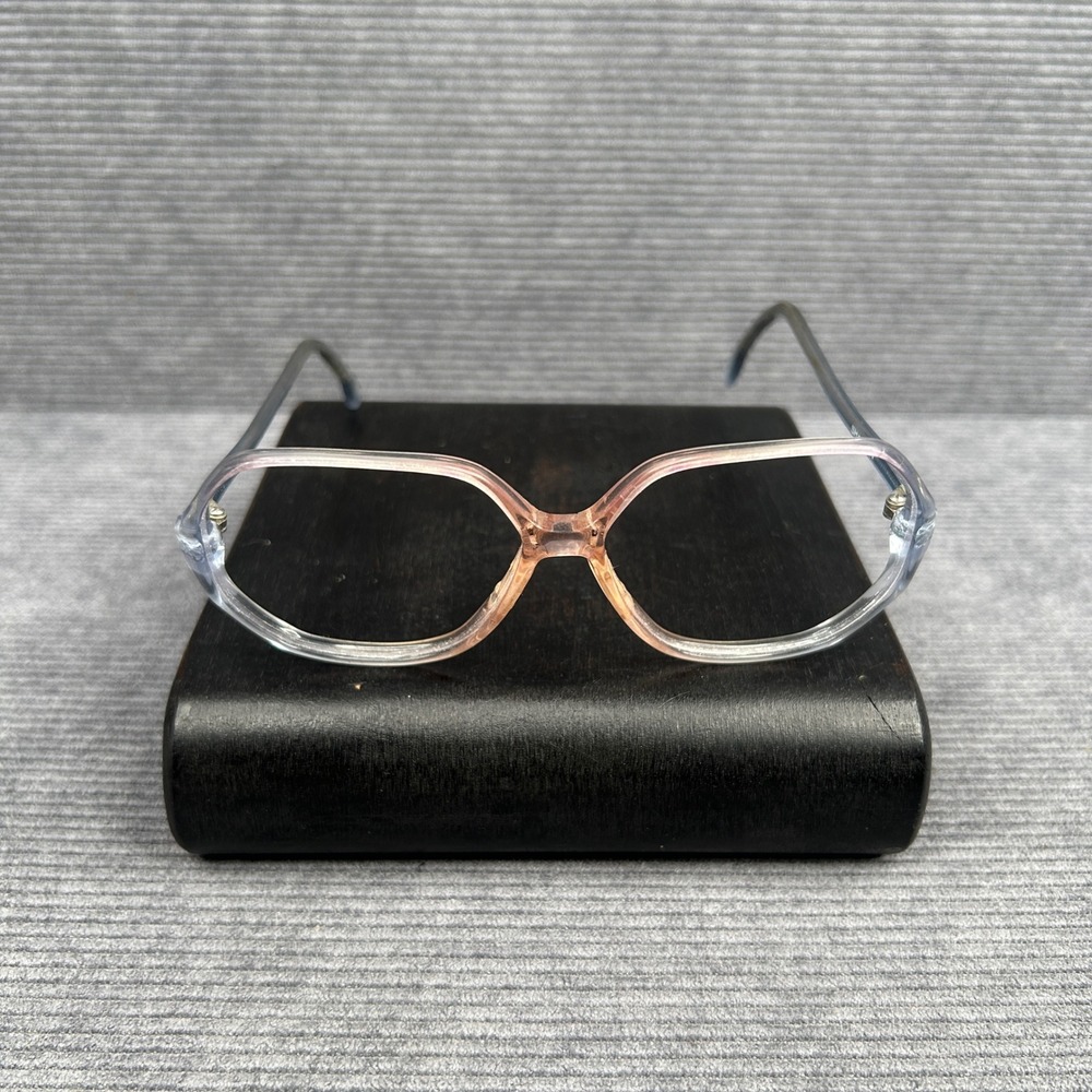 Shari-In Vintage Ombre Peach Blue Geometric Oversized y2k Eyeglasses Frames Vtg
